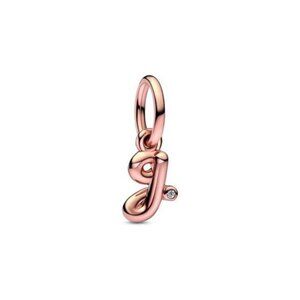 Pandora Moments 14K Rose Gold Plated Cz G Script Charm
